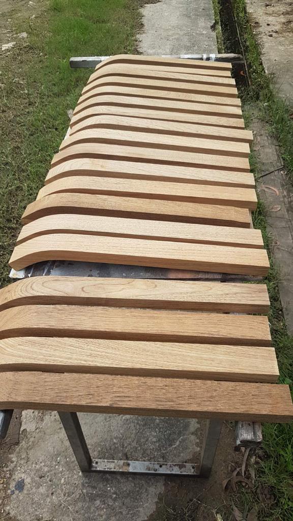 Finished Teak Lounger Armrest Profile